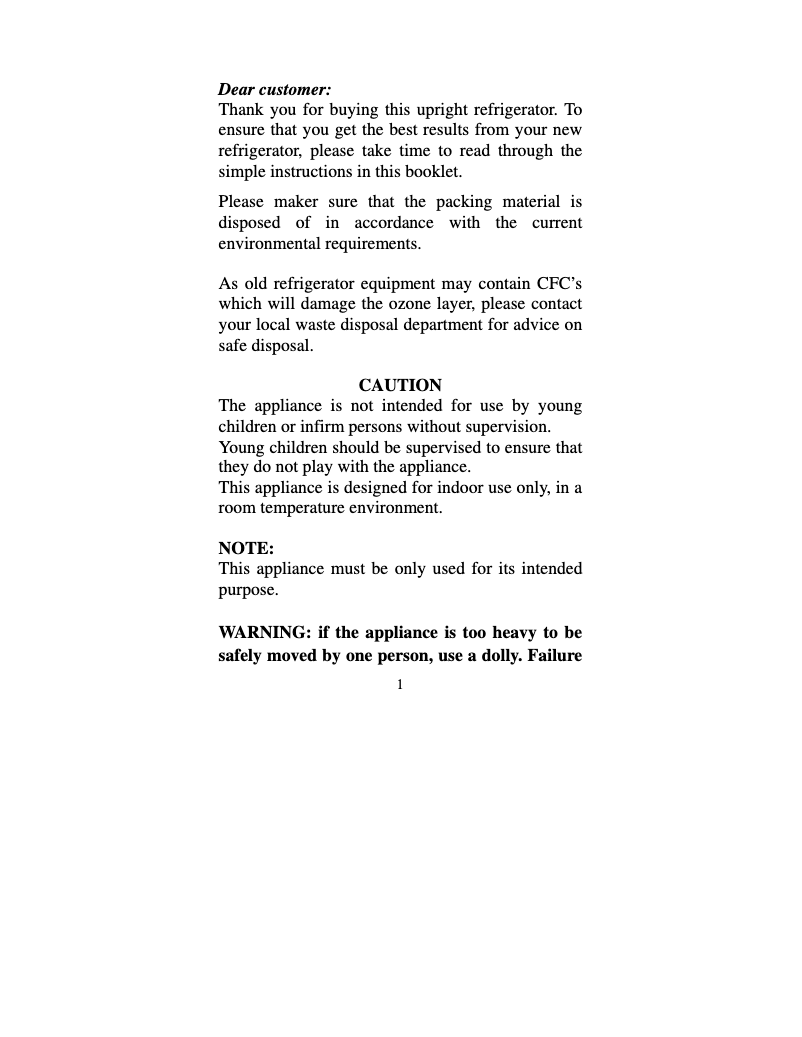 Page 1 de la notice Manuel utilisateur Koldfront Ultracool PAC1401W