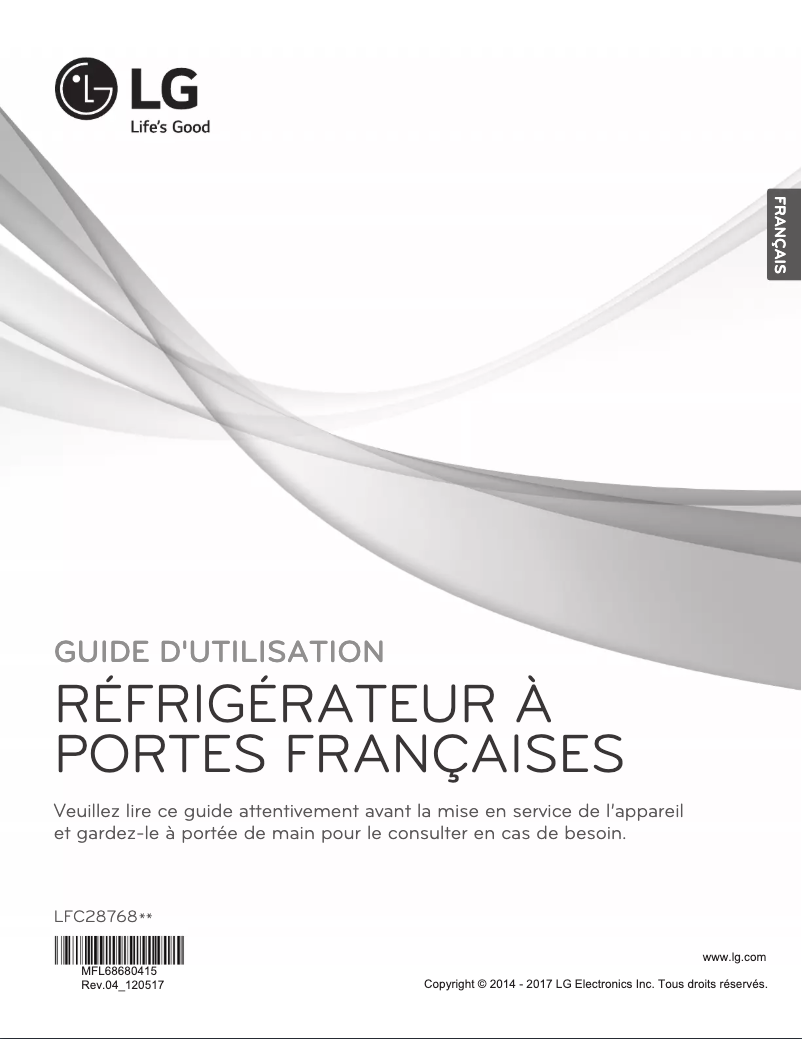 Page 1 de la notice Manuel utilisateur LG LFC28768ST