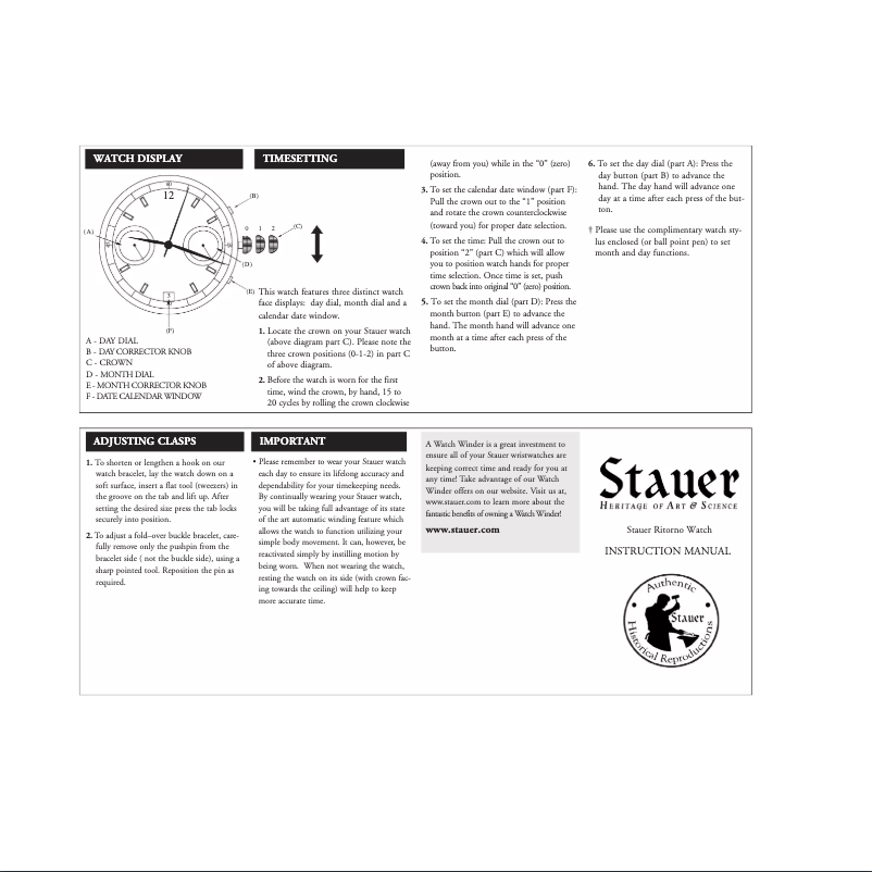 Page 1 de la notice Manuel utilisateur Stauer 17456