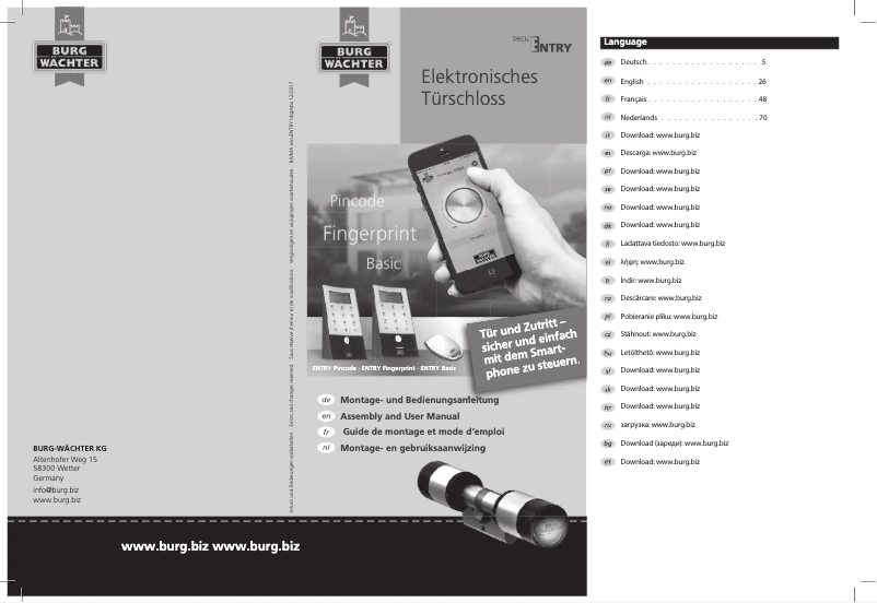 Imagen de la primera página del manual del dispositivo secuENTRY 5702