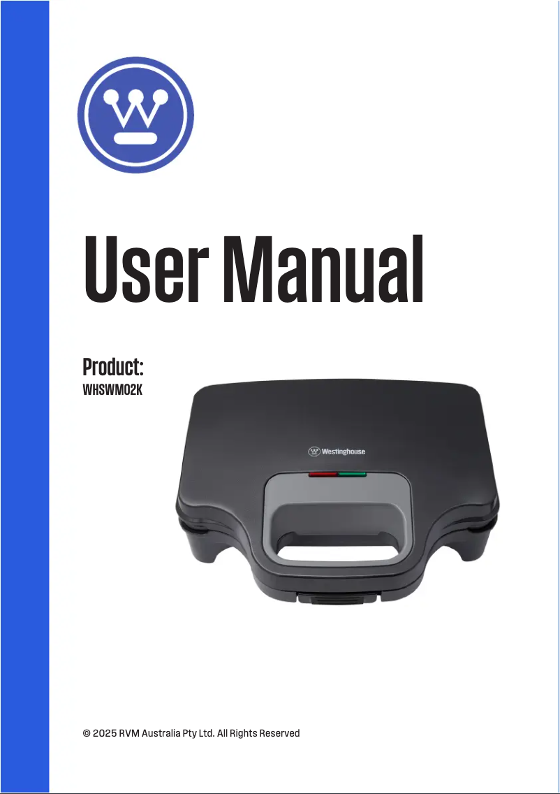 Page 1 de la notice Manuel utilisateur Westinghouse WHSWM02K