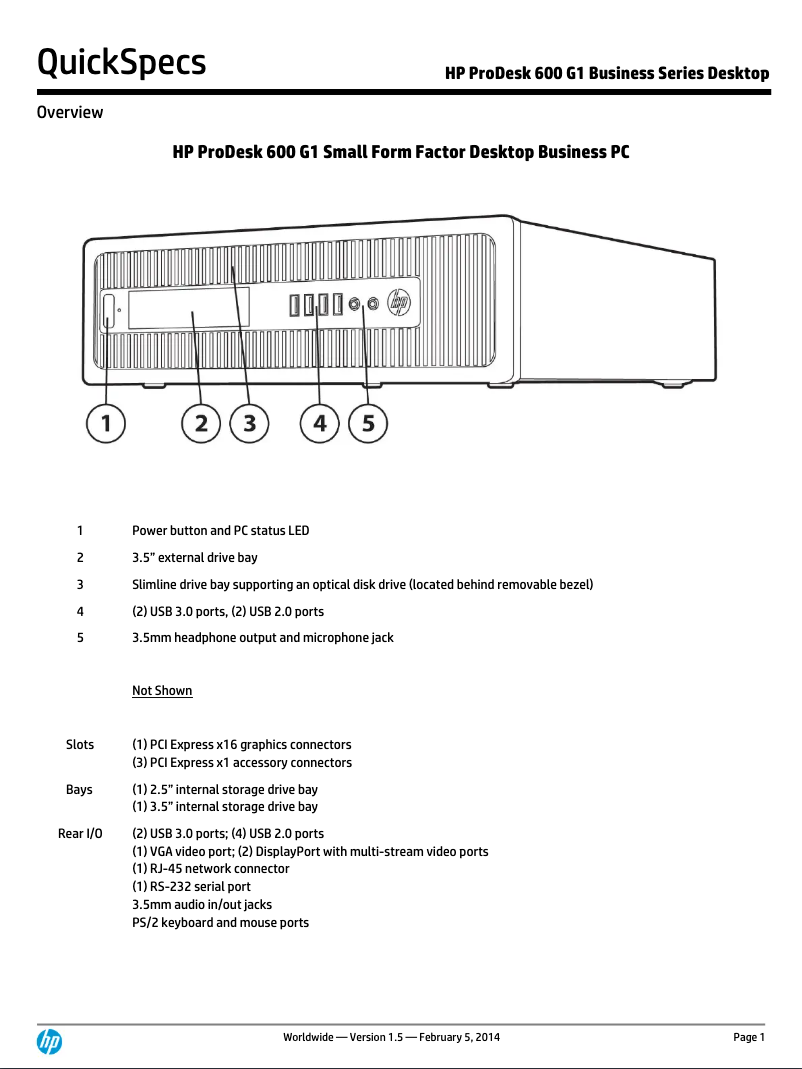 Imagen de la primera página del manual del dispositivo ProDesk 600 MT