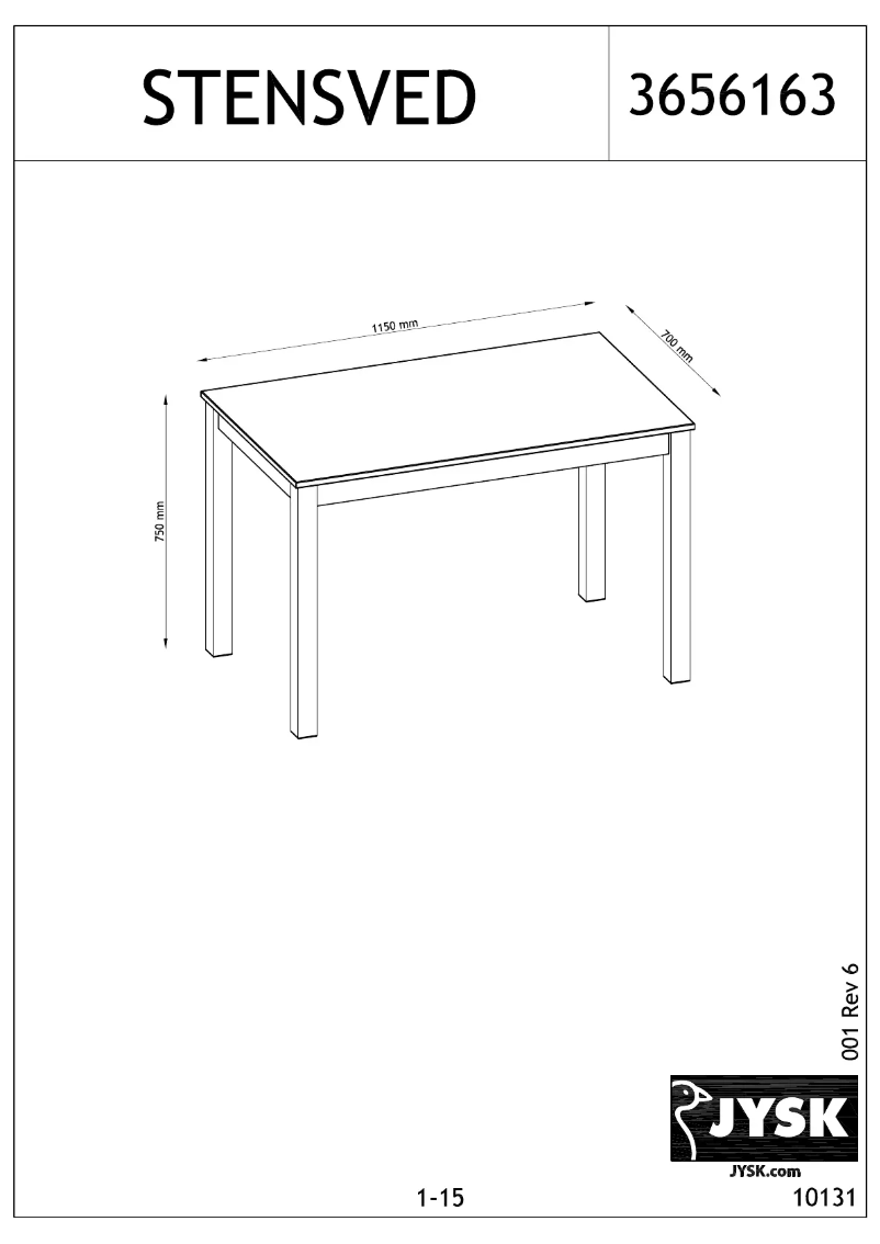 Imagen de la primera página del manual del dispositivo Stensved (70x115x75)