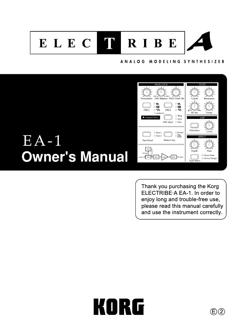Page n°1 - Manuel utilisateur Korg Electribe A