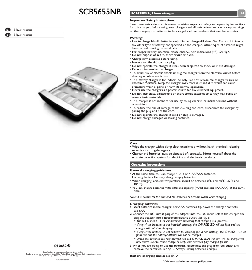 Page n°1 - Manuel utilisateur Philips MultiLife SCB5655NB