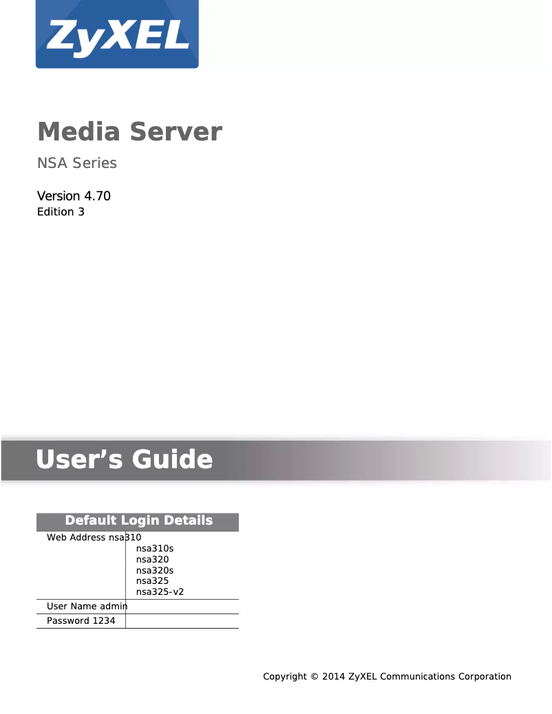 Página 1 del manual Manual de usuario ZyXEL NSA325
