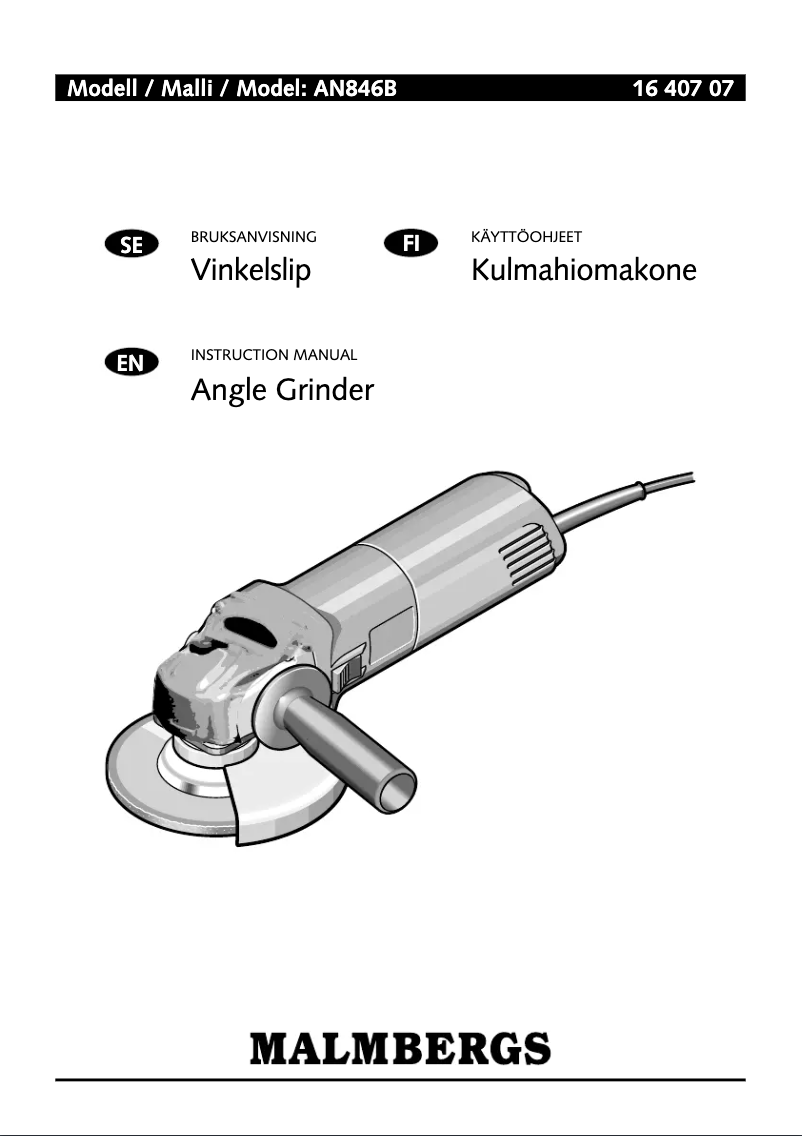 Page 1 de la notice Manuel utilisateur Malmbergs AN846B