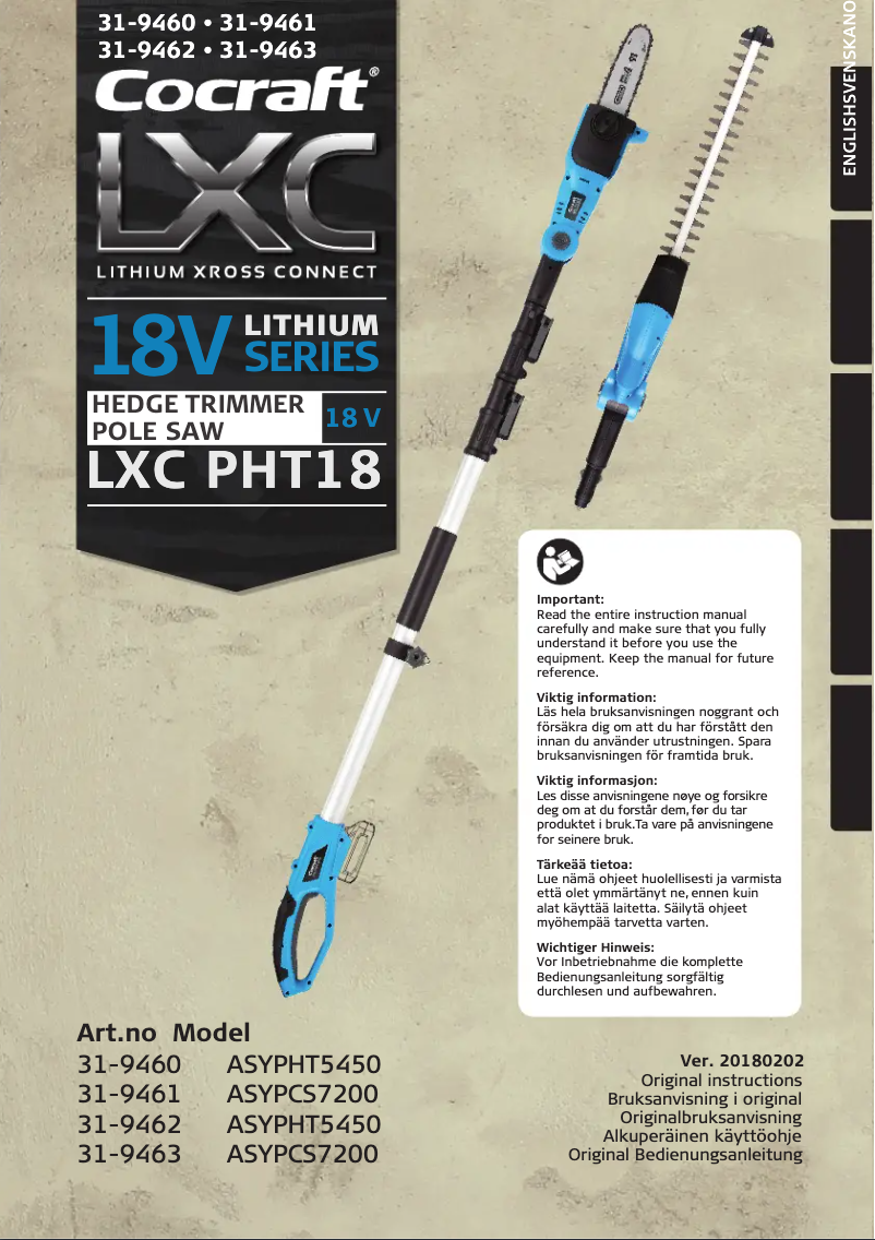 Page n°1 - Manuel utilisateur Cocraft LXC HTP18