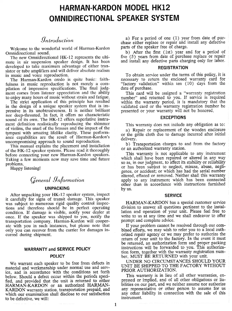 Image de la première page du manuel de l'appareil HK12