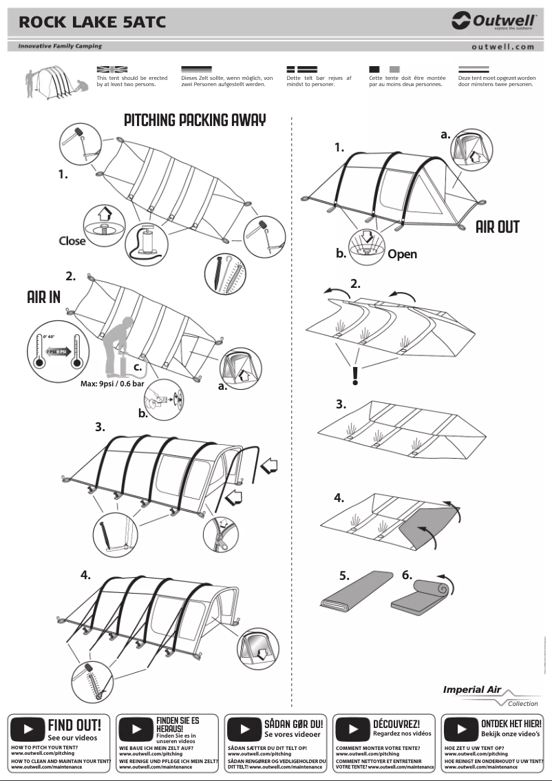 Page 1 de la notice Manuel utilisateur Outwell Rock Lake 5ATC