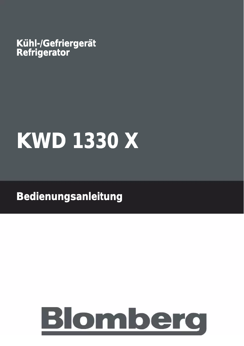 Page 1 de la notice Manuel utilisateur Blomberg KWD 1330 X