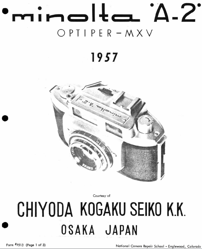 Page 1 de la notice Instructions / montage Konica Minolta A-2