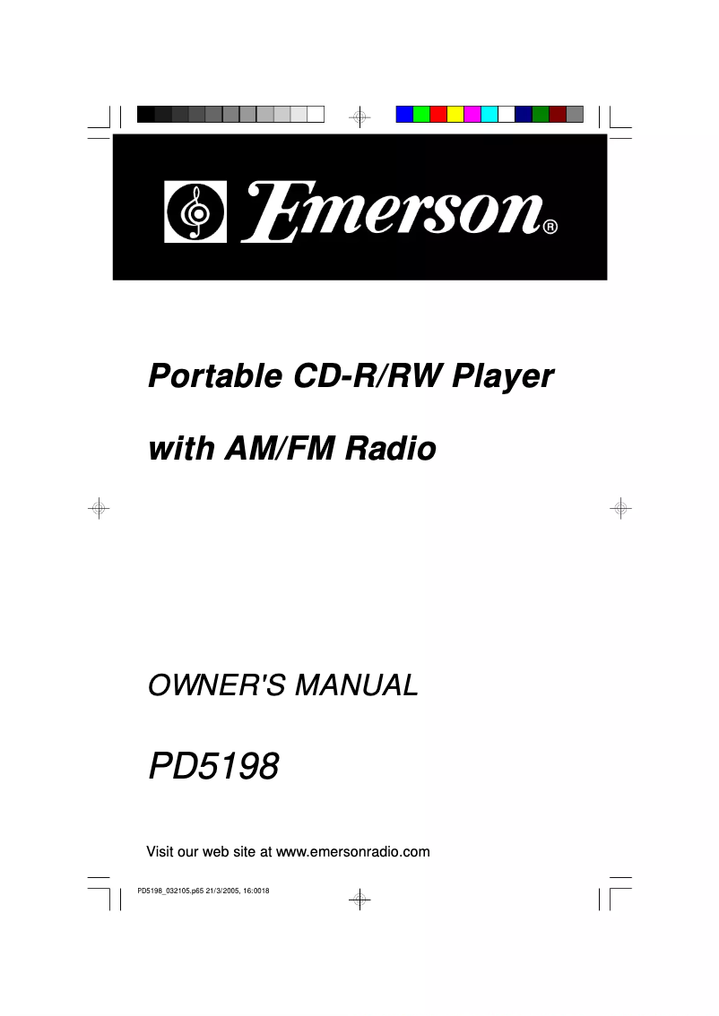 Page n°1 - Manuel utilisateur Emerson PD5198