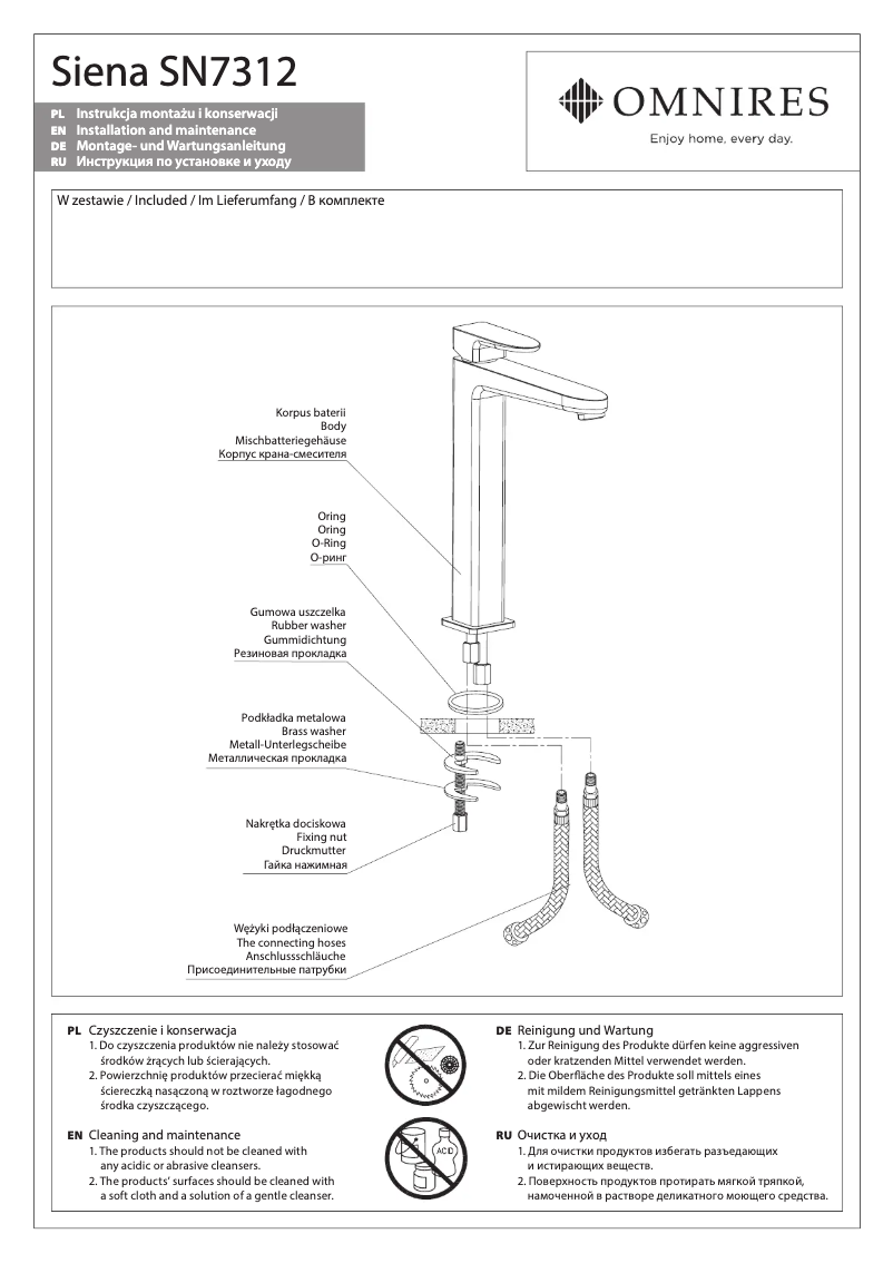 Page n°1 - Manuel utilisateur Omnires Siena SN7312