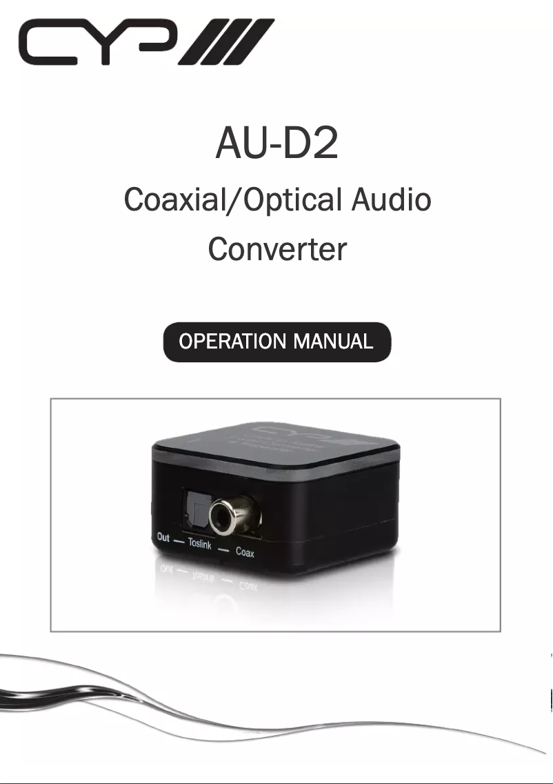 Page 1 de la notice Manuel utilisateur CYP AU-D2