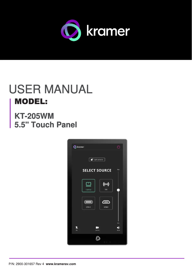 Page n°1 - Manuel utilisateur Kramer KT-205WM
