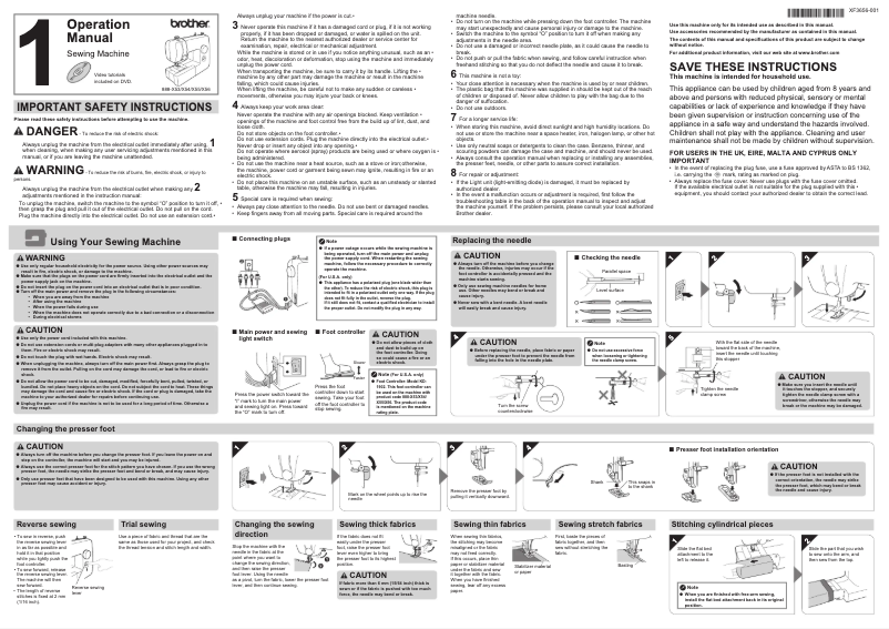 Page 1 de la notice Manuel utilisateur Brother X17