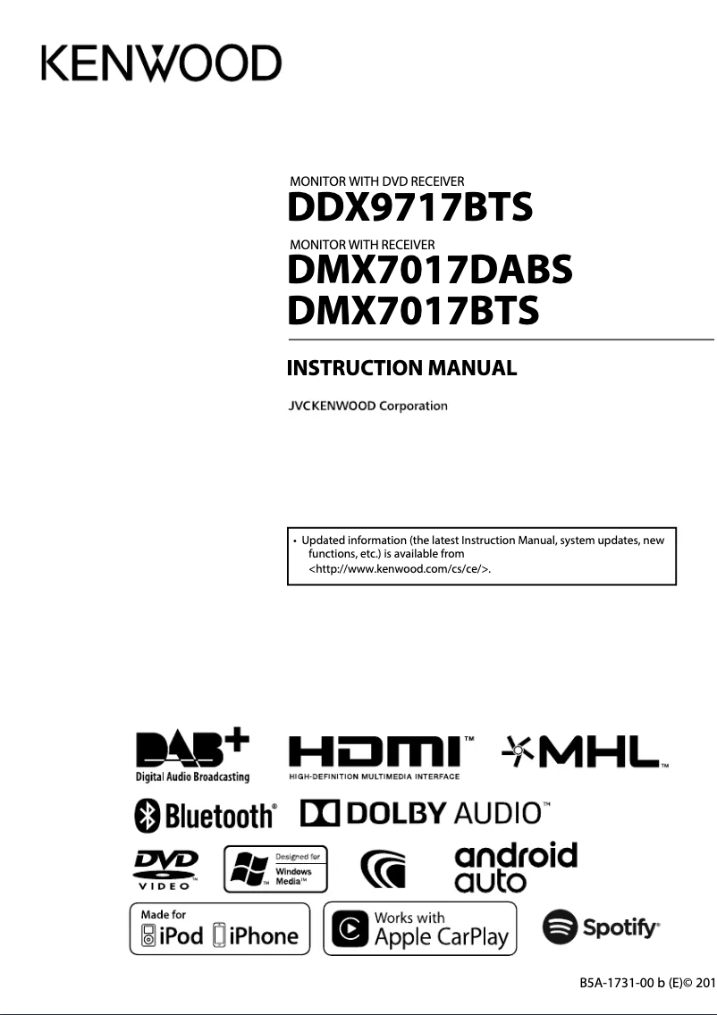 Image de la première page du manuel de l'appareil DDX9717BTS