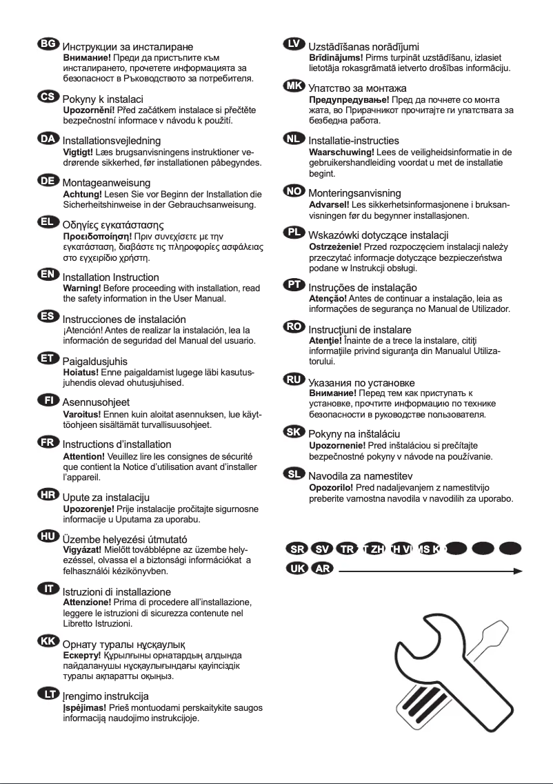 Page n°1 - Guide d'installation Electrolux ESF8650ROW