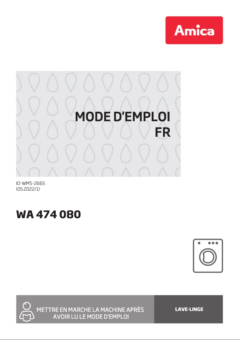 Image de la première page du manuel de l'appareil WA 474 080