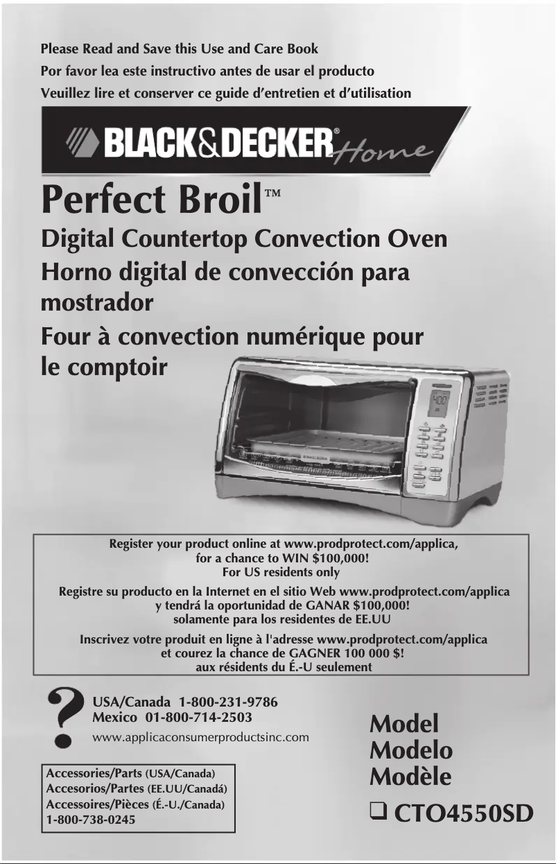 Page 1 de la notice Manuel utilisateur Black & Decker CTO4550SD