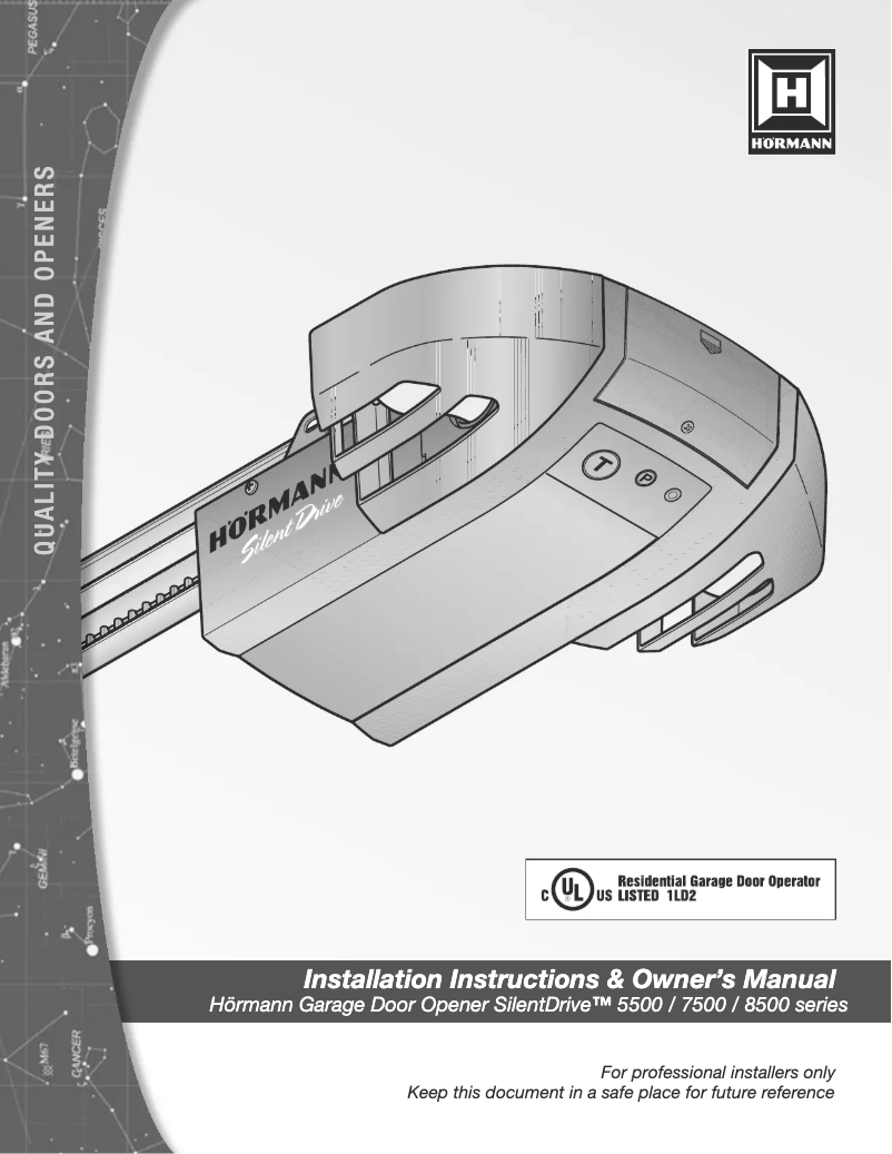 Page 1 de la notice Manuel utilisateur Hormann SilentDrive 5500