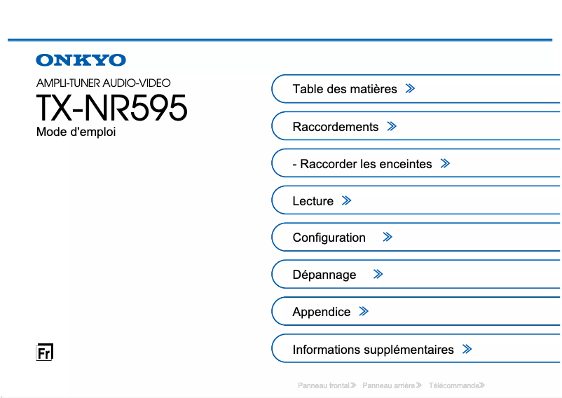 Image de la première page du manuel de l'appareil TX-NR595