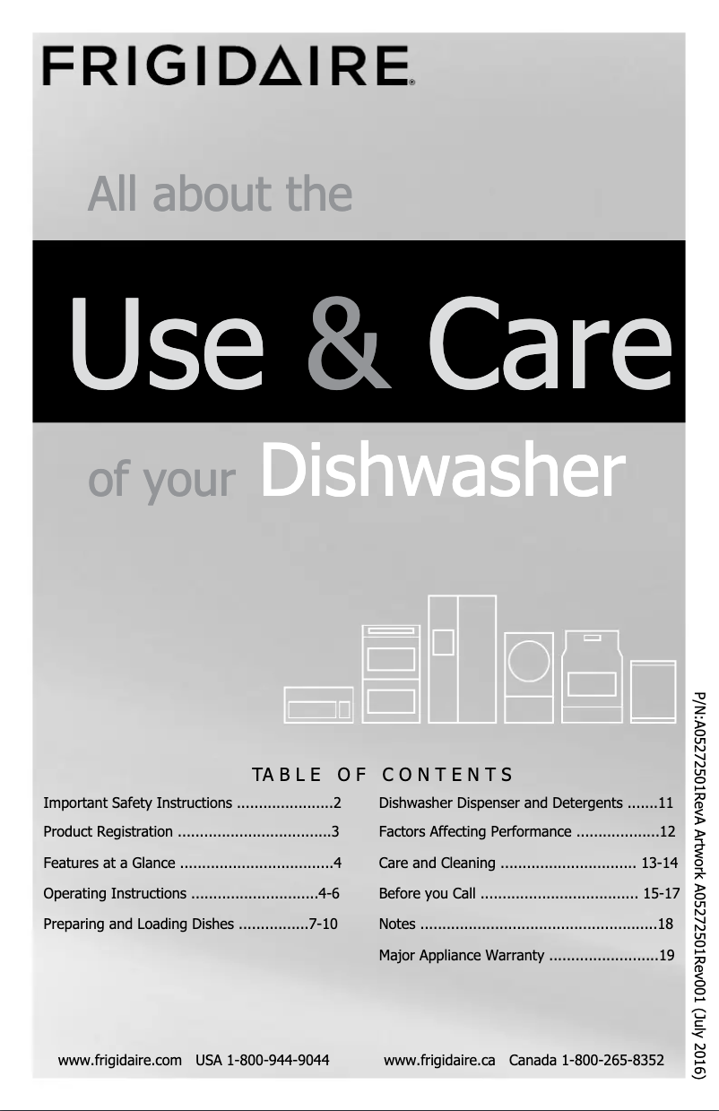 Page 1 de la notice Manuel utilisateur Frigidaire FGCD2444