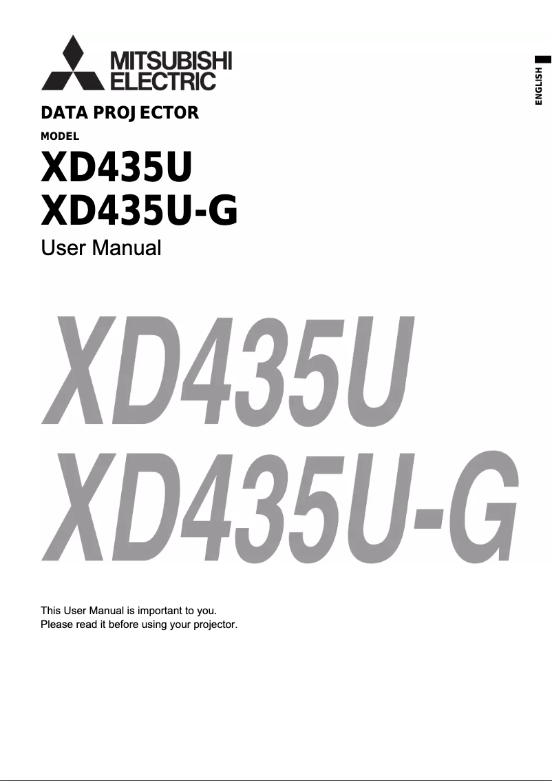 Page 1 de la notice Manuel utilisateur Mitsubishi XD435U