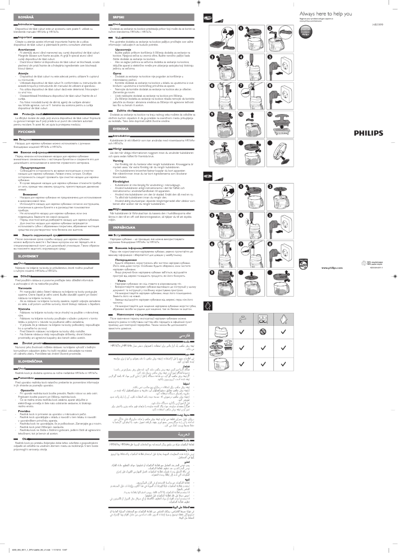 Page n°1 - Manuel utilisateur Philips HR1999