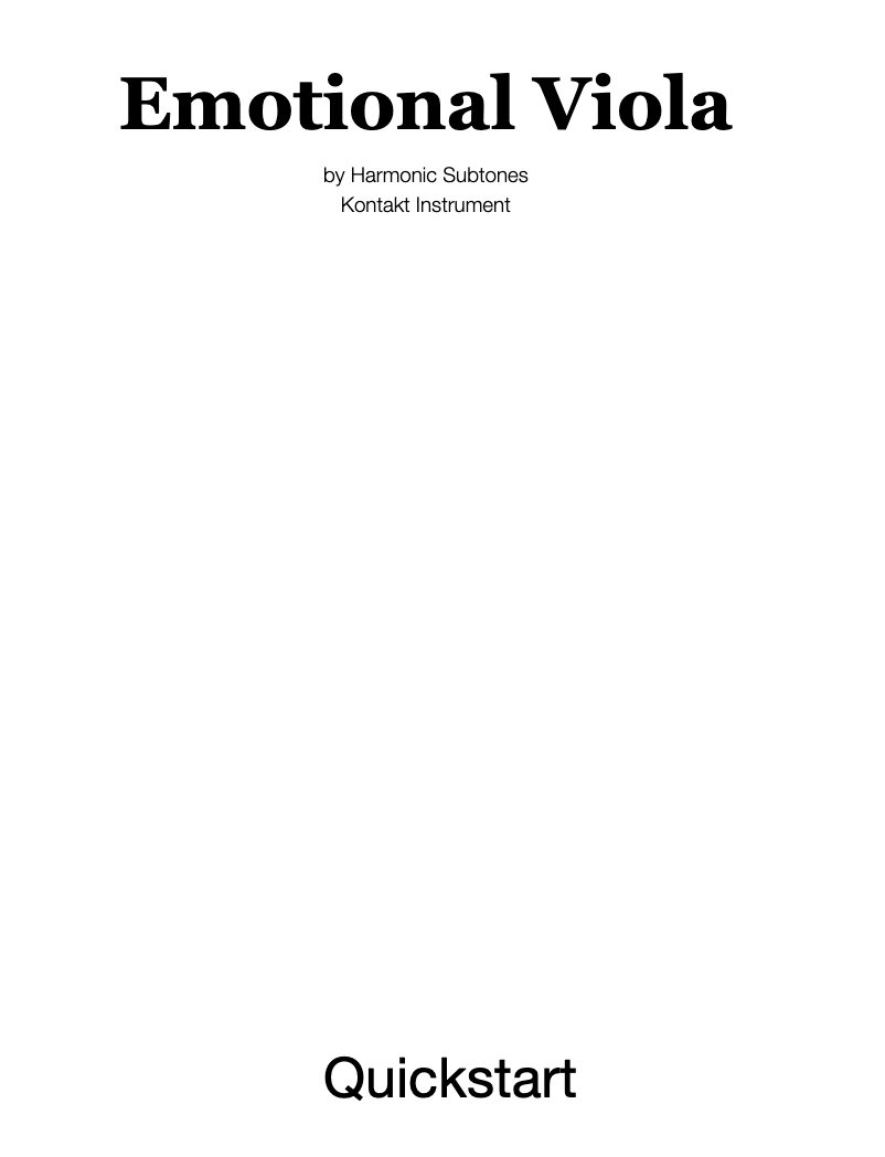 Page 1 de la notice Manuel utilisateur Best Service Emotional Viola