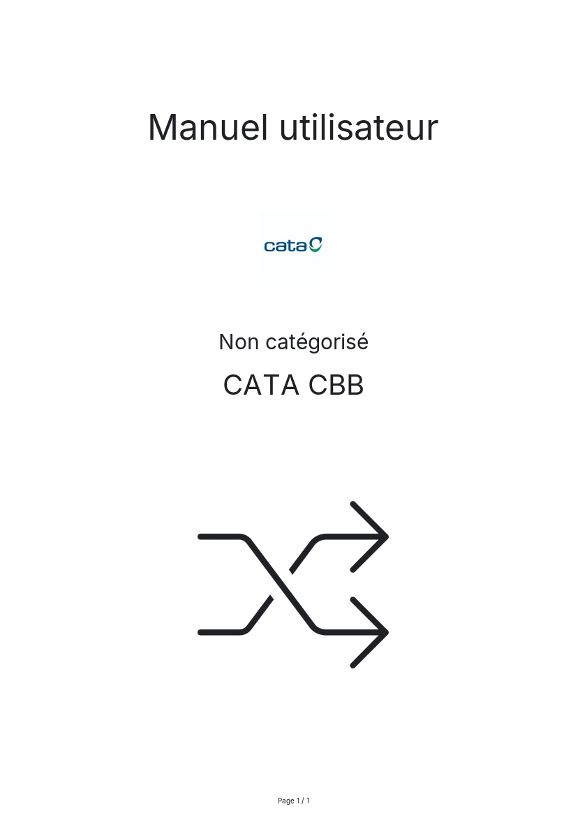 Page n°1 - Manuel utilisateur CATA CBB