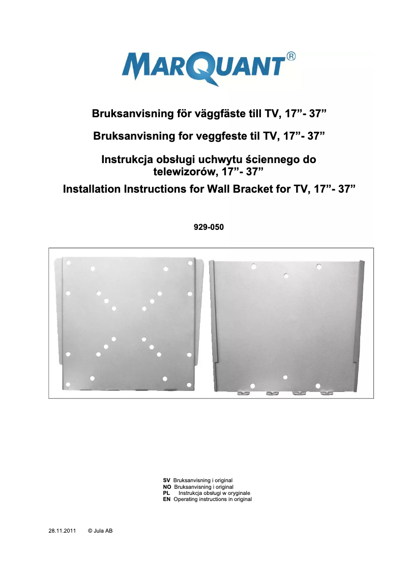 Página 1 del manual Manual de usuario Marquant 929-050