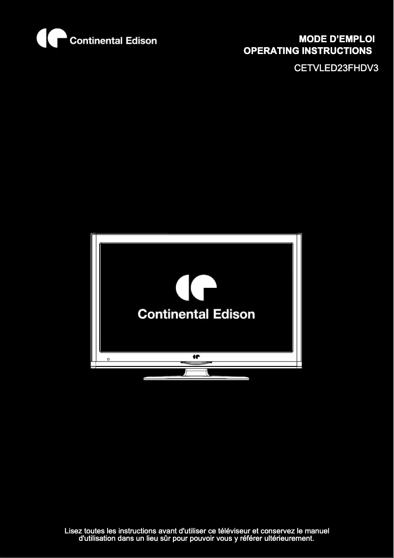 Image de la première page du manuel de l'appareil CETVLED23FHDV3
