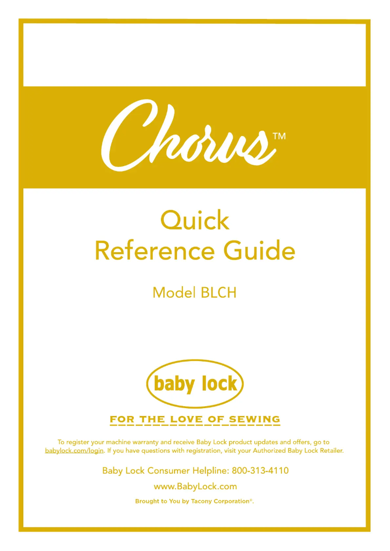Page 1 de la notice Manuel utilisateur Baby Lock Chorus