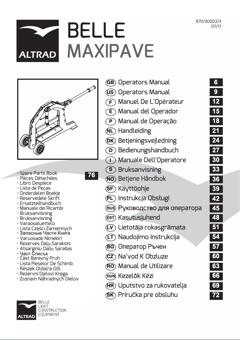 Página 1 del manual Manual de usuario Lescha BELLE Maxipave
