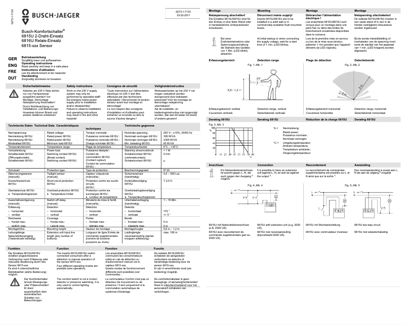 Page 1 de la notice Manuel utilisateur Busch-Jaeger 6800-0-2275