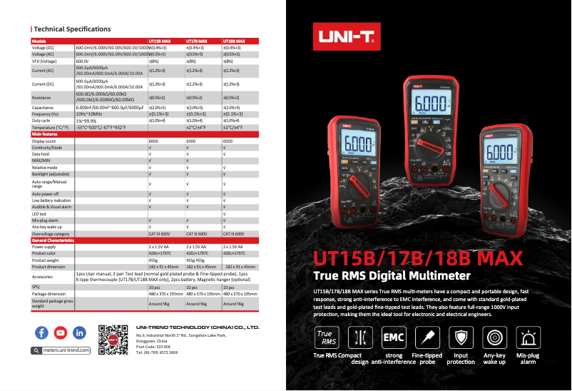 Image de la première page du manuel de l'appareil UT18B MAX