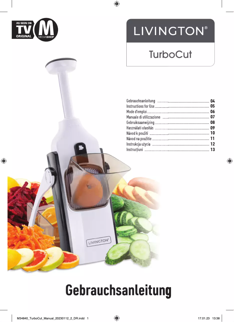 Page 1 de la notice Manuel utilisateur Livington TurboCut
