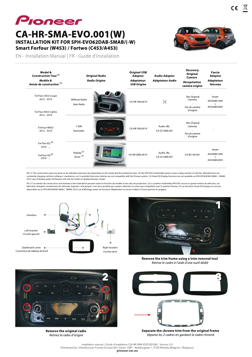 Page n°1 - Manuel utilisateur Pioneer CA-HR-SMA-EVO.001W