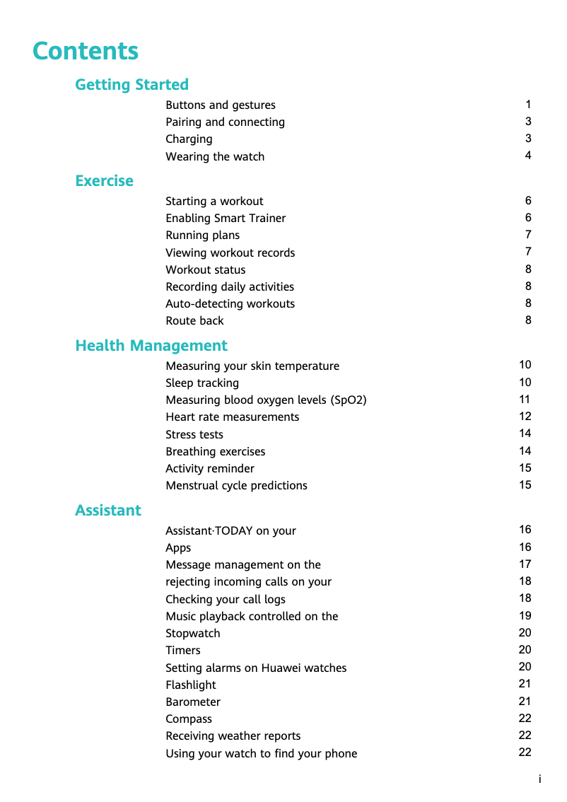 Page 1 of the manual User Manual Huawei Watch GT 3 Elegant