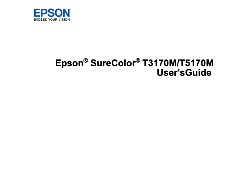 Page 1 de la notice Manuel utilisateur Epson SureColor T5170M