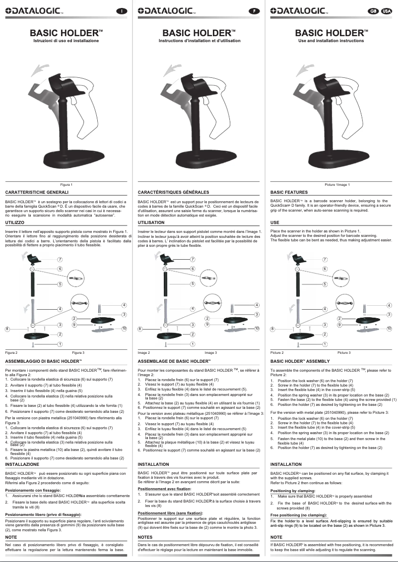 Image de la première page du manuel de l'appareil QuickScan Desk