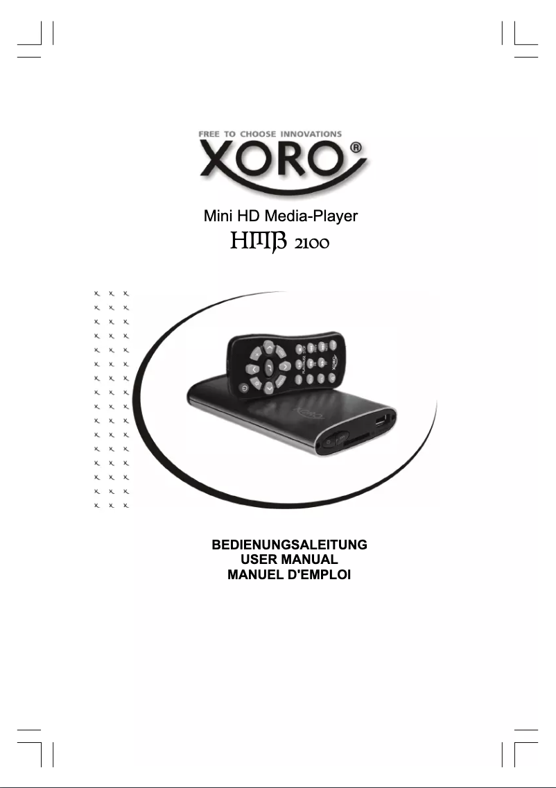 Page 1 de la notice Manuel utilisateur Xoro HMB 2100