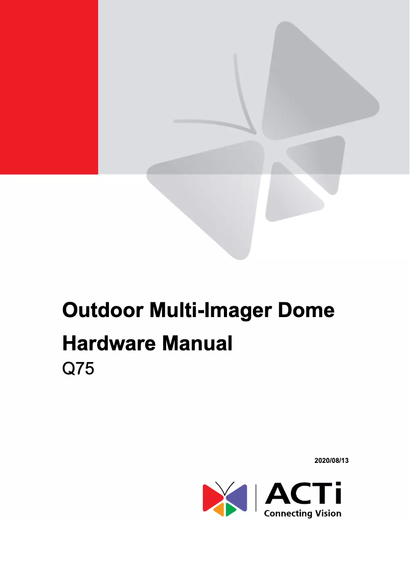 Page n°1 - Manuel utilisateur ACTi Q75