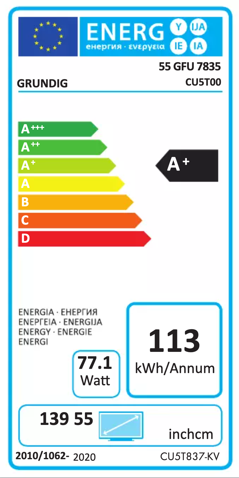 Image de la première page du manuel de l'appareil 55 GFU 7835