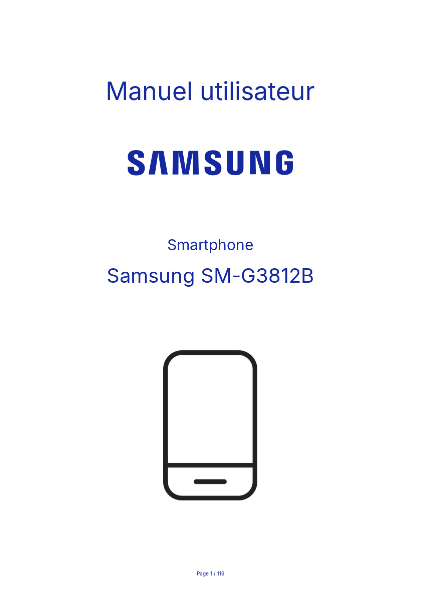 Image de la première page du manuel de l'appareil SM-G3812B