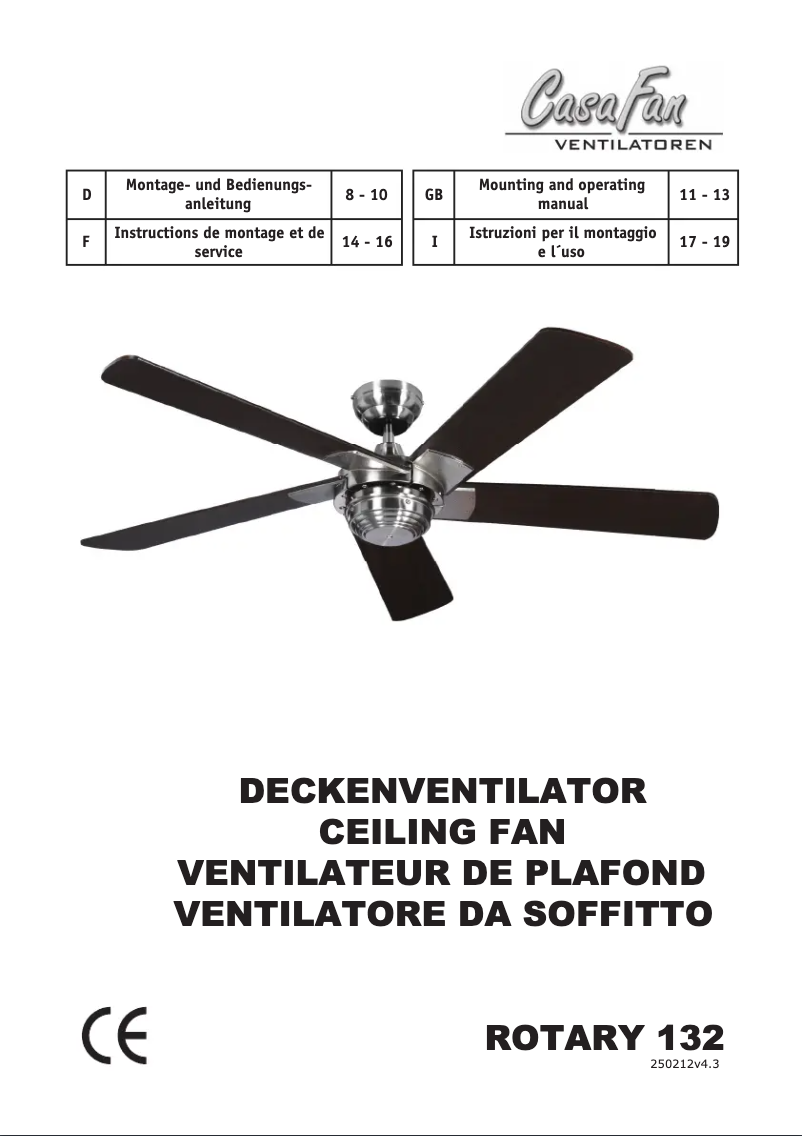 Image de la première page du manuel de l'appareil Rotary