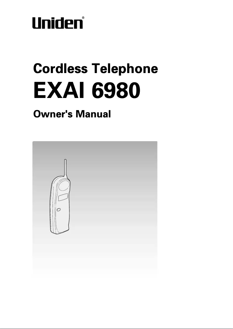 Page 1 de la notice Manuel utilisateur Uniden EXAI 6980
