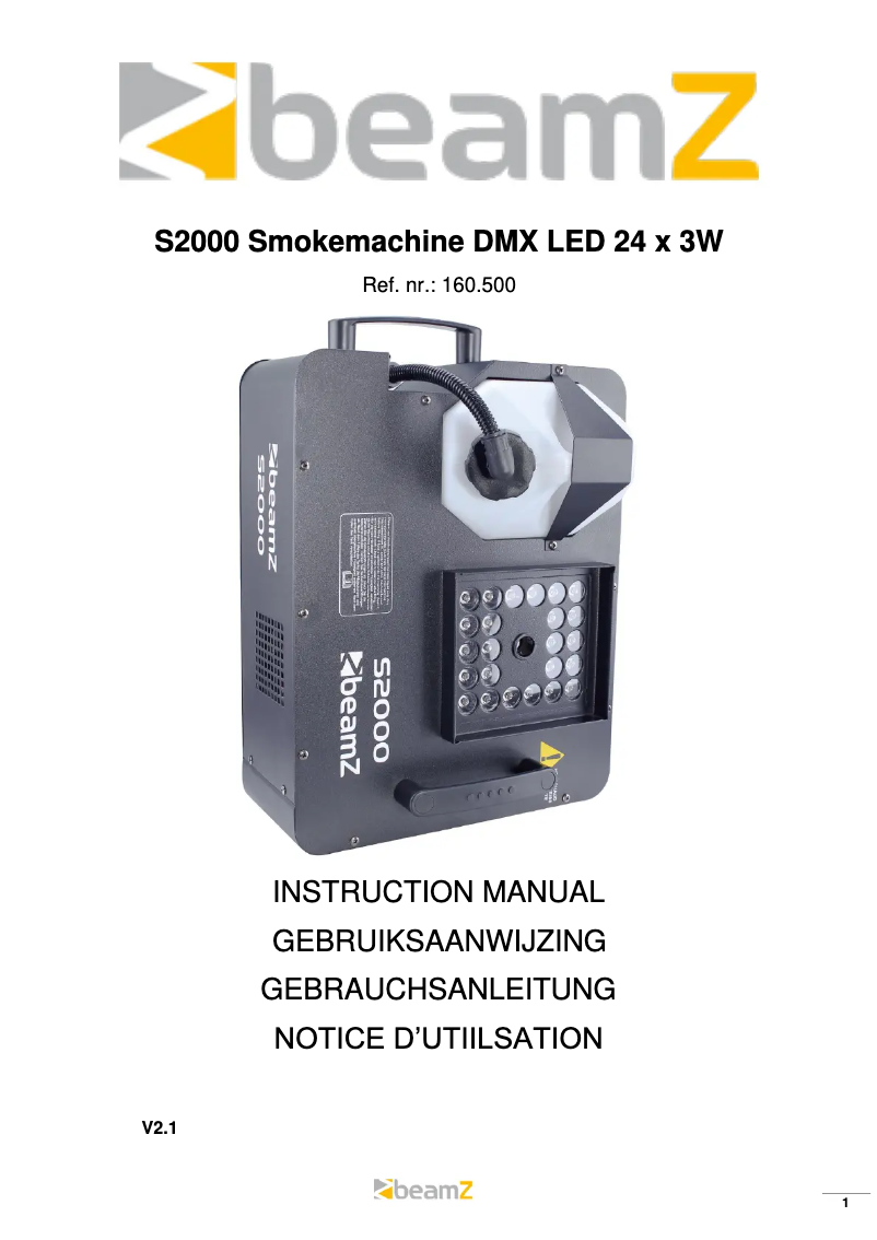 Página 1 del manual Manual de usuario BeamZ S2000 160.500